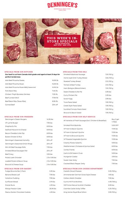 Denninger's Weekly Specials May 13 to 19