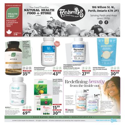 Foodsmiths Healthy First Flyer May 1 to 31