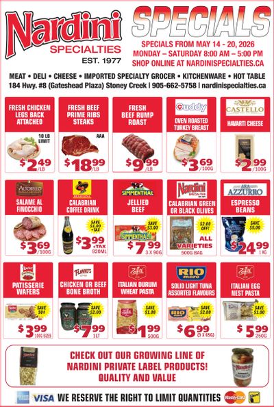 Nardini Specialties Flyer May 14 to 20