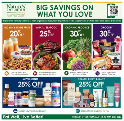 Nature's Emporium Bi-Weekly Flyer May 14 to 27