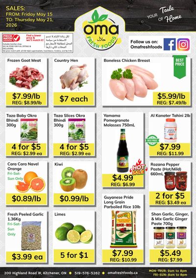 Oma Fresh Foods Flyer May 15 to 21