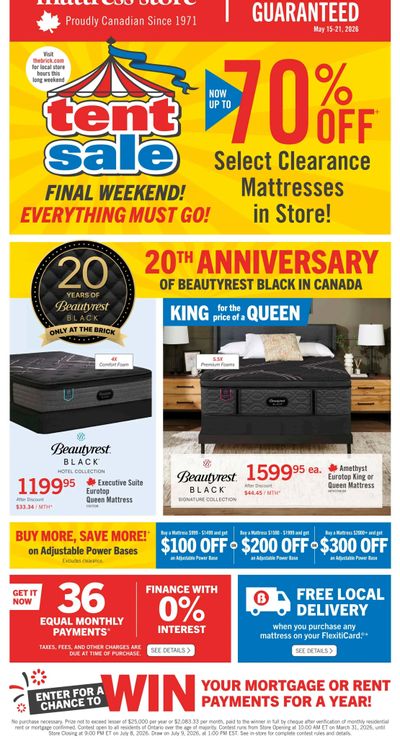 The Brick Mattress Store Flyer May 15 to 21