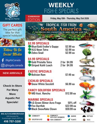 Big Al's (Scarborough) Weekly Specials May 15 to 21