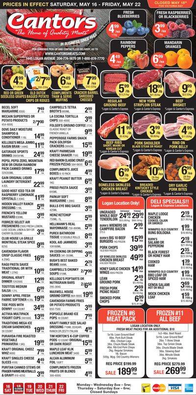 Cantor's Meats Flyer May 16 to 22