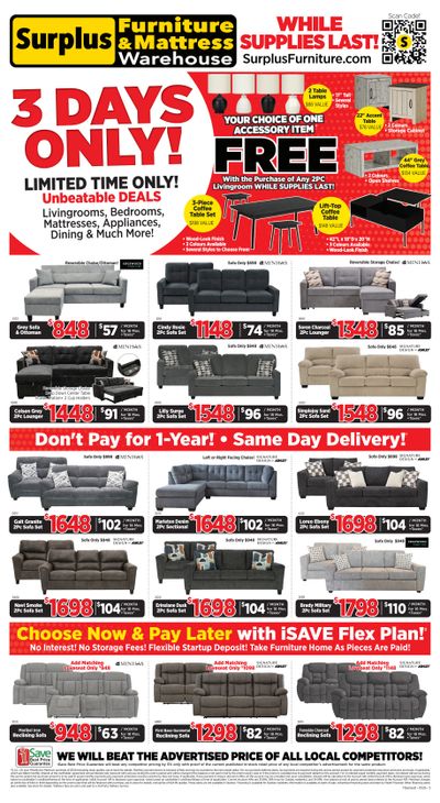 Surplus Furniture & Mattress Warehouse (Thunder Bay) Flyer May 18 to 24