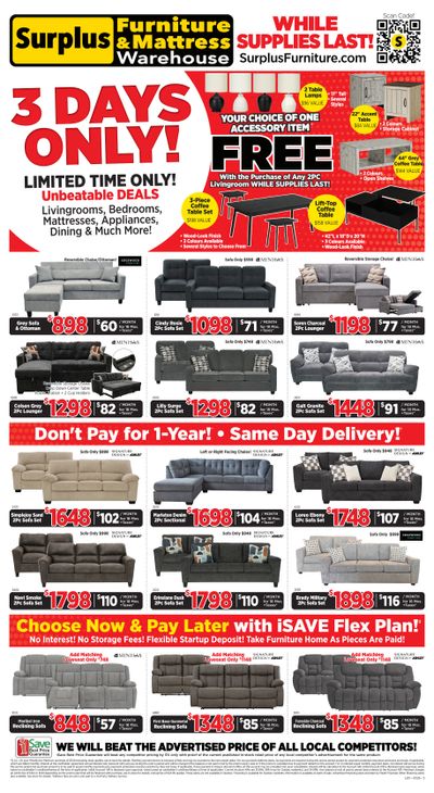 Surplus Furniture & Mattress Warehouse (Lethbridge) Flyer May 18 to 24