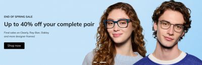 Clearly Canada: up to 40% off a Complete Pair + 20% off Acuvue and More + Free Shipping