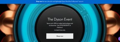 Dyson Canada: Save up to 30% on Select Technology with Promo Code