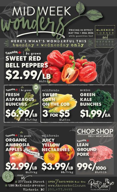 The Root Cellar Mid-Week Flyer May 19 and 20
