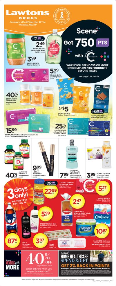 Lawtons Drugs (NB, PE) Flyer May 22 to 28