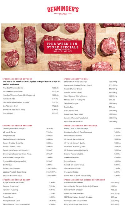 Denninger's Weekly Specials May 20 to 26