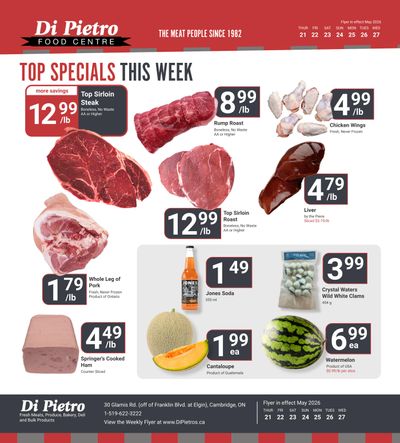 Di Pietro Food Centre Flyer May 21 to 27