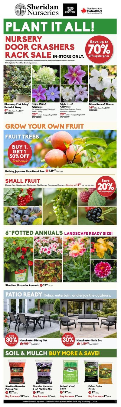 Sheridan Nurseries Flyer May 21 to 27