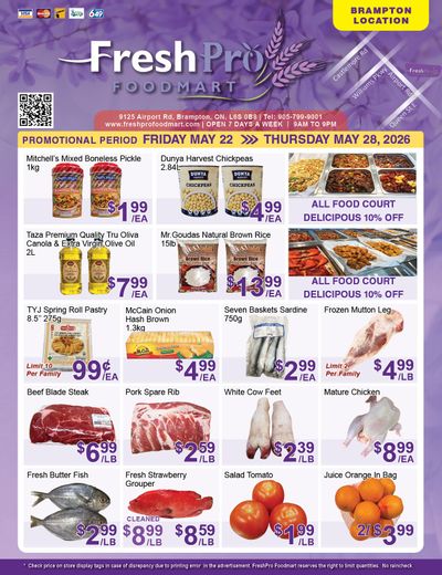 FreshPro Foodmart (Brampton) Flyer May 22 to 28