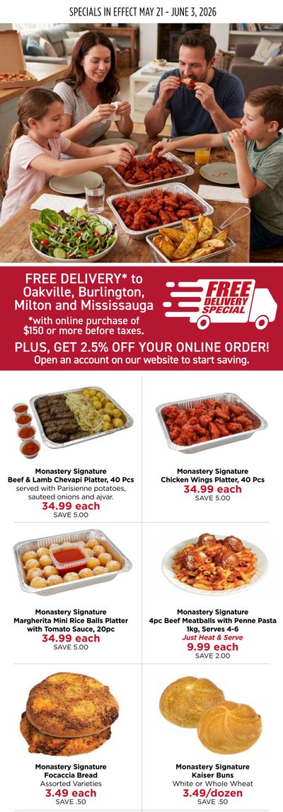 Monastery Bakery Flyer May 21 to June 3