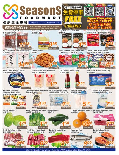 Seasons Food Mart (Thornhill) Flyer May 22 to 28