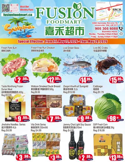 Fusion Supermarket (Unionville)  Flyer May 22 to 28