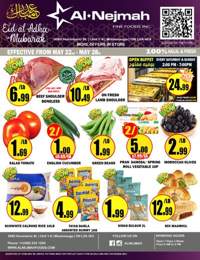 Alnejmah Fine Foods Inc. Flyer May 22 to 28
