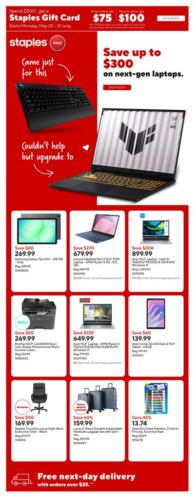 Staples Flyer May 22 to 28