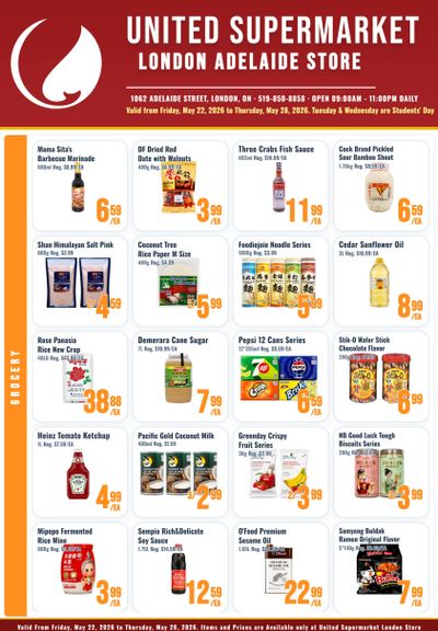 United Supermarket (London) Flyer May 22 to 28