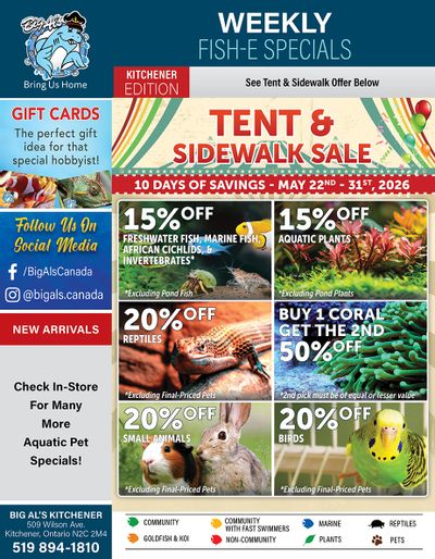 Big Al's (Kitchener) Weekly Specials May 22 to 28