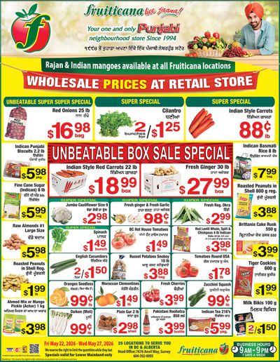 Fruiticana (Greater Vancouver) Flyer May 22 to 27