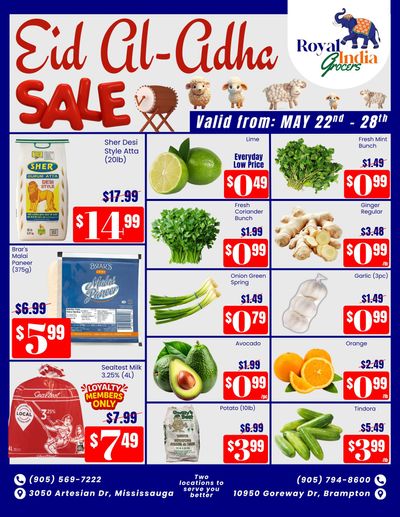 Royal India Grocers Flyer May 22 to 28