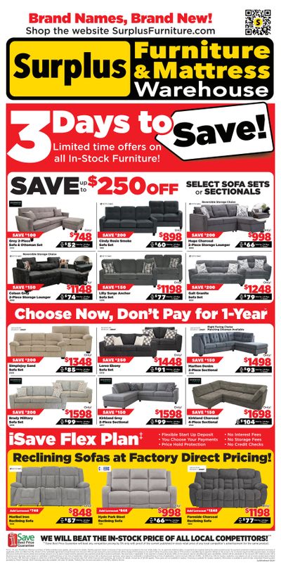 Surplus Furniture & Mattress Warehouse (Winnipeg, Brandon) Flyer May 25 to 31