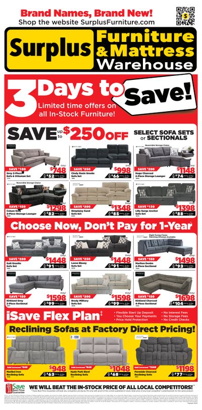 Surplus Furniture & Mattress Warehouse (Thunder Bay, Sault Ste Marie) Flyer May 25 to 31