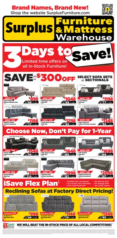 Surplus Furniture & Mattress Warehouse (St. John's, Corner Brook, Grand Falls Windsor) Flyer May 25 to 31