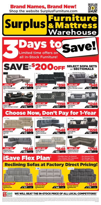 Surplus Furniture & Mattress Warehouse (Calgary, Edmonton) Flyer May 25 to 31