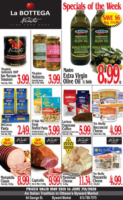 La Bottega Nicastro Fine Foods Flyer May 25 to June 7