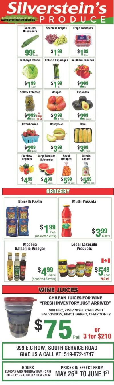 Silverstein's Produce Flyer May 26 to June 1