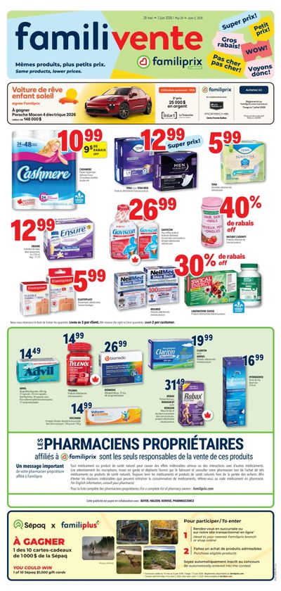 Familiprix Clinique Flyer May 28 to June 3