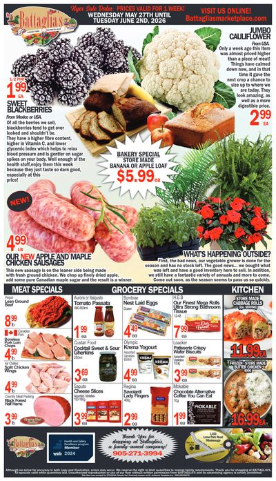 Battaglia's Marketplace Flyer May 27 to June 2