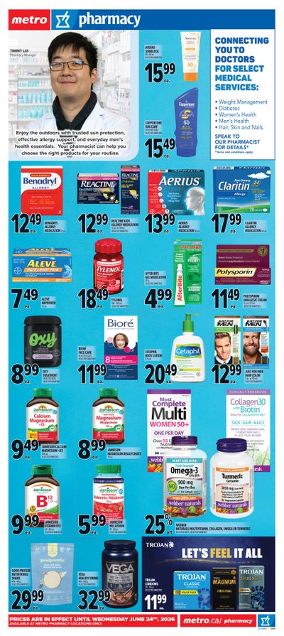 Metro (ON) Pharmacy Flyer May 28 to June 24
