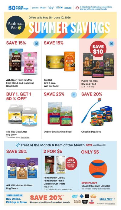 Paulmac's Pets Flyer May 28 to June 10