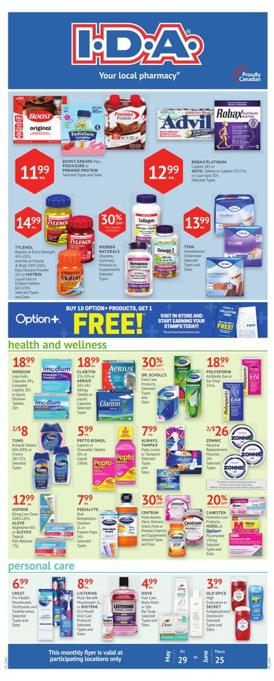 I.D.A. Pharmacy Monthly Flyer May 29 to June 25