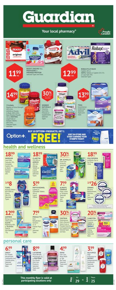 Guardian Pharmacy Monthly Flyer May 29 to June 25