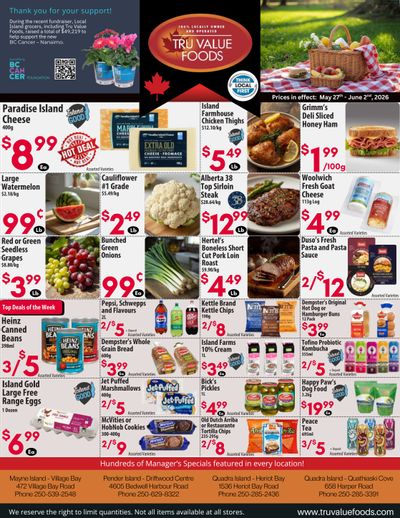 Tru Value Foods Flyer May 27 to June 2