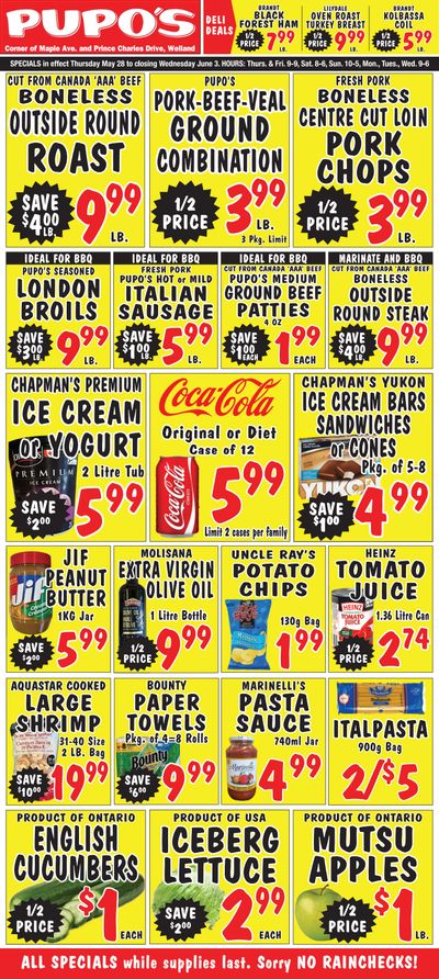 Pupo's Food Market Flyer May 28 to June 3