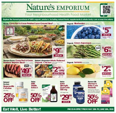 Nature's Emporium Bi-Weekly Flyer May 28 to June 10