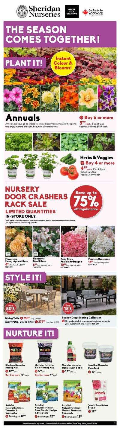 Sheridan Nurseries Flyer May 28 to June 3
