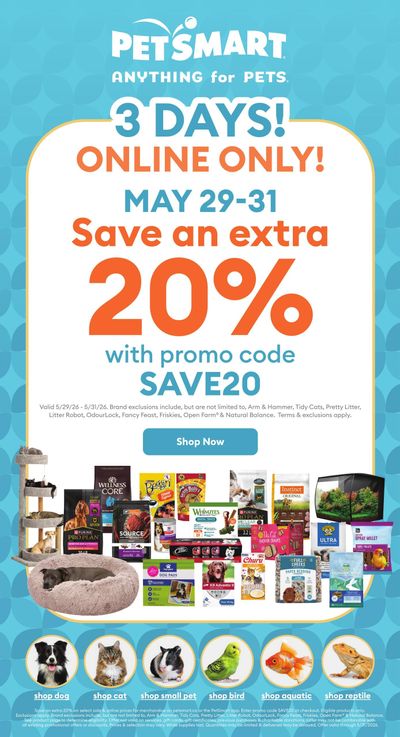PetSmart Online Flyer May 29 to 31
