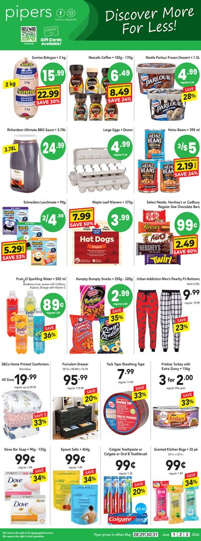 Pipers Superstore Flyer May 28 to June 3