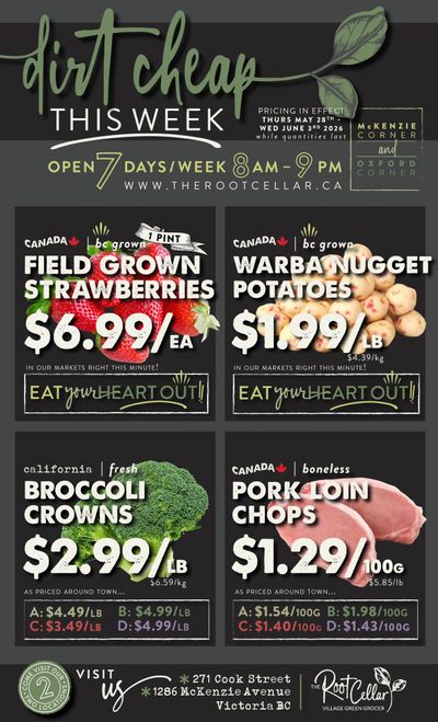 The Root Cellar Flyer May 28 to June 3