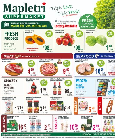 Mapletri Supermarket Flyer May 29 to June 4