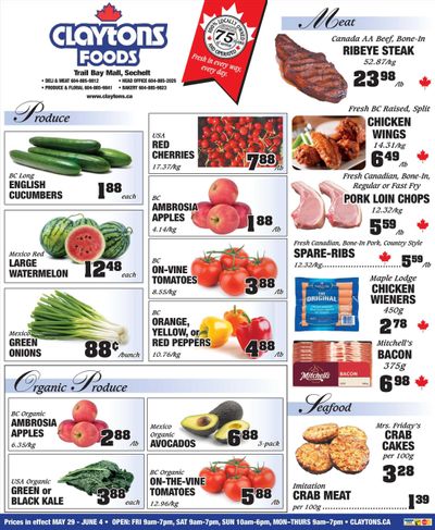 Claytons Heritage Market Flyer May 29 to June 4