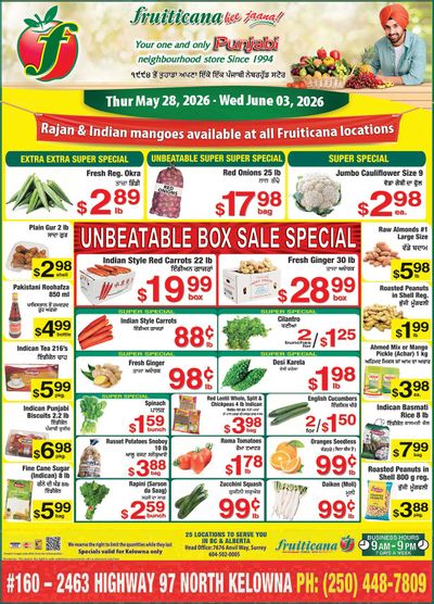 Fruiticana (Kelowna) Flyer May 28 to June 3
