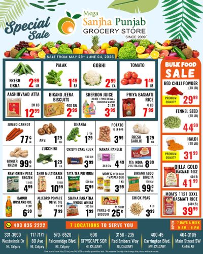 Sanjha Punjab Grocery Store Flyer May 29 to June 4